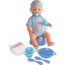 Poupon NEW BORN BABY Bleu 43cm - Boit et Fait Pipi -