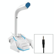 Microphone Omnidirectionnel Rouge Pour PC Mac Gaming Chant et Conférence Blanc YONIS