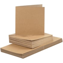 Cartes 15 x 15 cm et enveloppes - Naturel - 50 sets