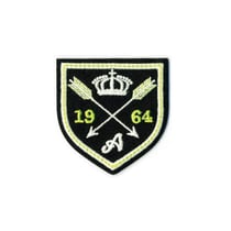 Ecusson thermocollant luminescent blason fléché noir 50mm x50mm