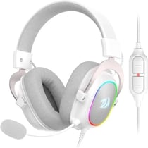 Casque de jeu rétroéclairé filaire 7.1 son Surround multi-formes - Redragon H510 Zeus-X RGB - Blanc