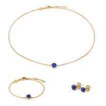 Collier, bracelet et boucles d'oreilles Aurora en pierres Lapis-lazuli