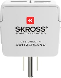 Adaptateur secteur Skross Europe vers Royaume-uni sortie USB blanc