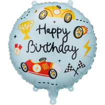 Ballon Aluminium Hélium Happy Birthday Course   Ø 35 cm