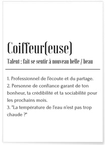 Affiche Définition Coiffeur | A3 : 29,7x42cm