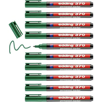 Lot de 10 marqueurs permanents pointe fine 1 mm - EDDING - Vert - 370