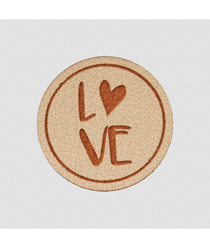 Étiquettes rondes "Love" Prym – Ø 25 mm - Prym – PVC souple – étiquettes décoratives pour couture et DIY Or