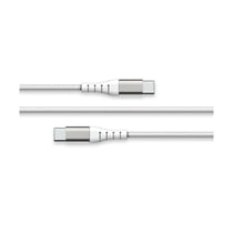 Force Power Câble USB-C vers USB-C 3A Renforcé Réversible Charge et Synchronisation 2m Blanc