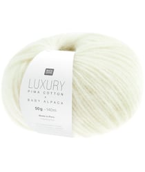 Pelote de cachemire et de coton Luxury Pima Cotton x Baby Alpaca - Rico Design 01 Nature