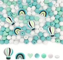 Ensemble de 25 perles en silicone fabrication bijoux fantaisies, attache tétine MONGOLFIERE 975146
