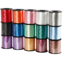 Assortiment de rubans cadeaux 10 mm - 15 bolducs de 50 m