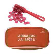 Kit loto bingo 3 en 1 : trousse + baton magnetique + 100 pions rouge - cartaloto - accessoires jeu, materiel