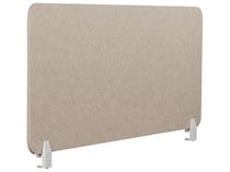 Séparateur de Bureau Beige Panneau Synthétique Tissu 120 x 50 cm Écran Acoustique Pinces de Fixation Modulaires Bureau à Domicile