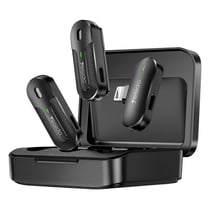 Yesido Double Micro sans Fil Lightning avec MEMS 2.4GHz et Étui 600mAh Noir