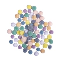 Mélange de pompons, 15mm ø, pastel,  couleurs assorties, 80 pces
