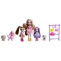 Enchantimals glam party - famille dwyla et chiens - poupées, animaux, accessoires - mattel - hnv26