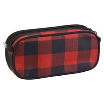 Trousse rectangulaire Damier Rouge et Noir 22 CM
