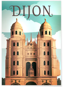 Affiche ville Dijon | A3 : 29,7x42cm
