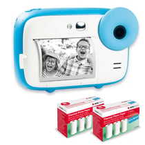 AGFAPHOTO Pack Realikids Instant Cam + 6 rouleaux Papier Thermique ATP3WH supplémentaires - Appareil Photo Instantané Enfant, Ecran LCD 2,4', Batterie Lithium, Miroir Selfie et filtre photo - Bleu