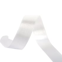 Bobine 40m ruban satin double face fabriqué en France blanc