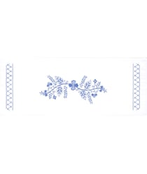 Kit de chemin de table au point de croix - Floral Bleu - 40 x 100 cm - Trimits Blanc