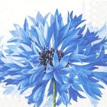 Lot de 4 serviettes en papier découpage collage 33 cm FLEUR BLEUE FA 1030