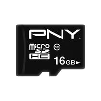 PNY Carte Mémoire MicroSD 16GB Class 10 Modèle Performance Plus 50 Mb/s Noir