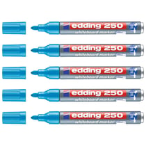 Lot de 5 marqueurs tableaux blancs - EDDING - Pointe ronde 1,5-3 mm - Bleu clair