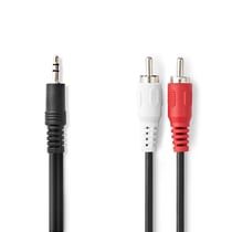 Nedis Câble répartiteur audio jack 3,5 mm vers 2 RCA stéréo 10 m Noir