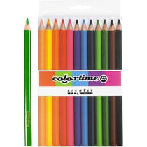 Crayons de Couleur Colortime, L : 17,45 cm, mine 5 mm, JUMBO, ass. de couleurs, 12pièces/ 1 Pq.