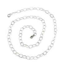1 Collier 60cm chaîne maille ovale martelée 9*6mm acier inoxydable