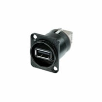 Neutrik Changeur de Genre USB 2.0 Réversible Type A et B Boîtier en Forme de D Noir