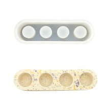 Moule en silicone 25cm x 7,5cm x 3,5cm - Porte-bougie rond à quatre trous