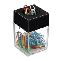 Distributeur magnétique de trombones - 50 pièces - Couleurs assorties - Bureau