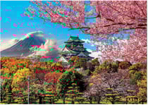 Puzzle chateau d'osaka 2000 pieces - collection japon - paysage montagne - educa - 19276