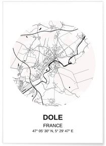 Affiche Carte Dole | A3 : 29,7x42cm