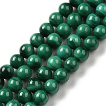 Fil de 31 perles ronde pierre naturelle fabrication bijoux 6 mm MALACHITE