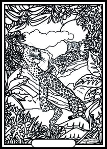 Tableau velours a colorier Leopards Sericolor