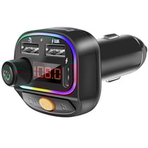 Swissten Transmetteur FM Bluetooth 5.3 Charge rapide 15.5W RGB et lecture MP3 Noir
