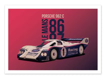Affiche 30 x 40 cm - Porsche 962C - Artmoric