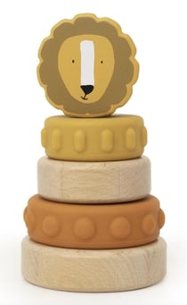 Tour a empiler bois et silicone - Mr Lion - TRIXIE BABY