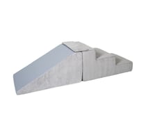 Lot de 2 grands blocs en mousse gris velours côtelé - Velinda