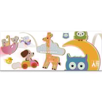 Mobile decoratif en bois les bebes animaux