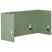 Séparateur de Bureau Complet Vert en PET Acoustique Recouvert de Tissu 120 x 60 cm avec Pinces de Fixation
