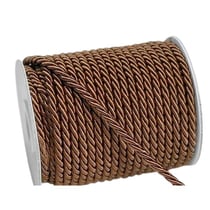 4 mètres de cordon, cordelette unie tressée décoration, scrapbooking couture 4 mm MARRON