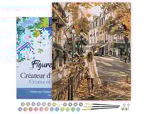 Peinture par Numéro Figured'Art avec Cadre - Journée d'Automne en ville - Kit de Loisir Créatif DIY Numéro d'Art Complet - 40x50cm toile tendue sur châssis