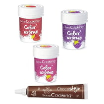 3 colorants alimentaires aux arômes framboise, mûre & fraise + 1 Stylo chocolat