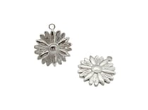 1 Pendentif fleur marguerite 25.5*22mm -  acier inox 304