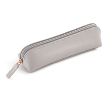 Trousse - Ovale - Simili cuir - Gris - 1 compartiment - 19x30x5,5cm - Miquelrius