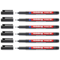 Lot de 6 feutres permanents pointe moyenne 1 mm - EDDING - Noir